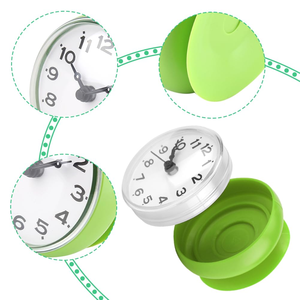 Mini orologio da parete a ventosa per bagno, antiappannamento, impermeabile, 7 cm, cucina, WC, piccolo orologio da tavolo al quarzo  15