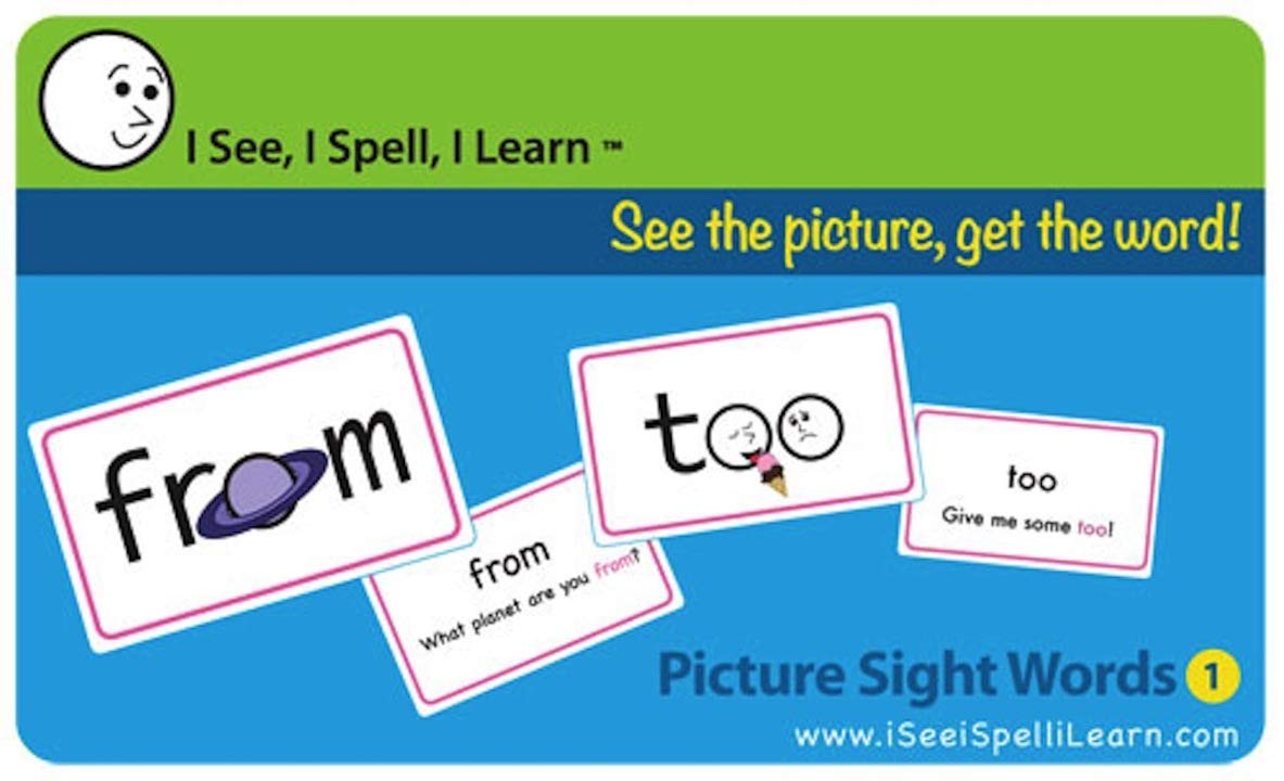 I See, I Spell, I Learn - Picture Sight Words Flashcards Set 1 (for Grades 1-4 and Dyslexia)