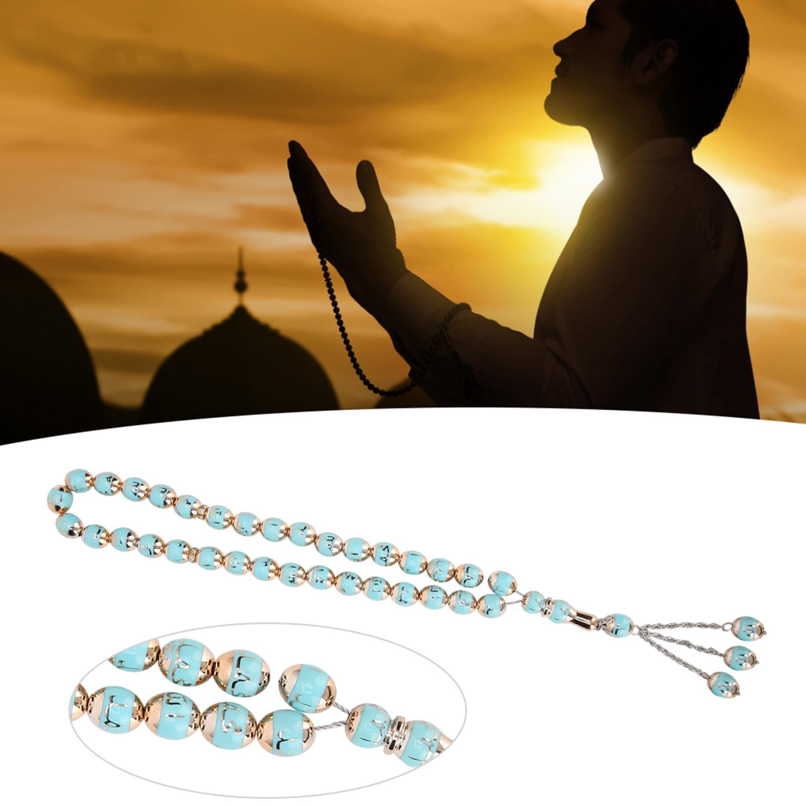 Fdit Handmade Resin Muslim Prayer Beads - Image 2