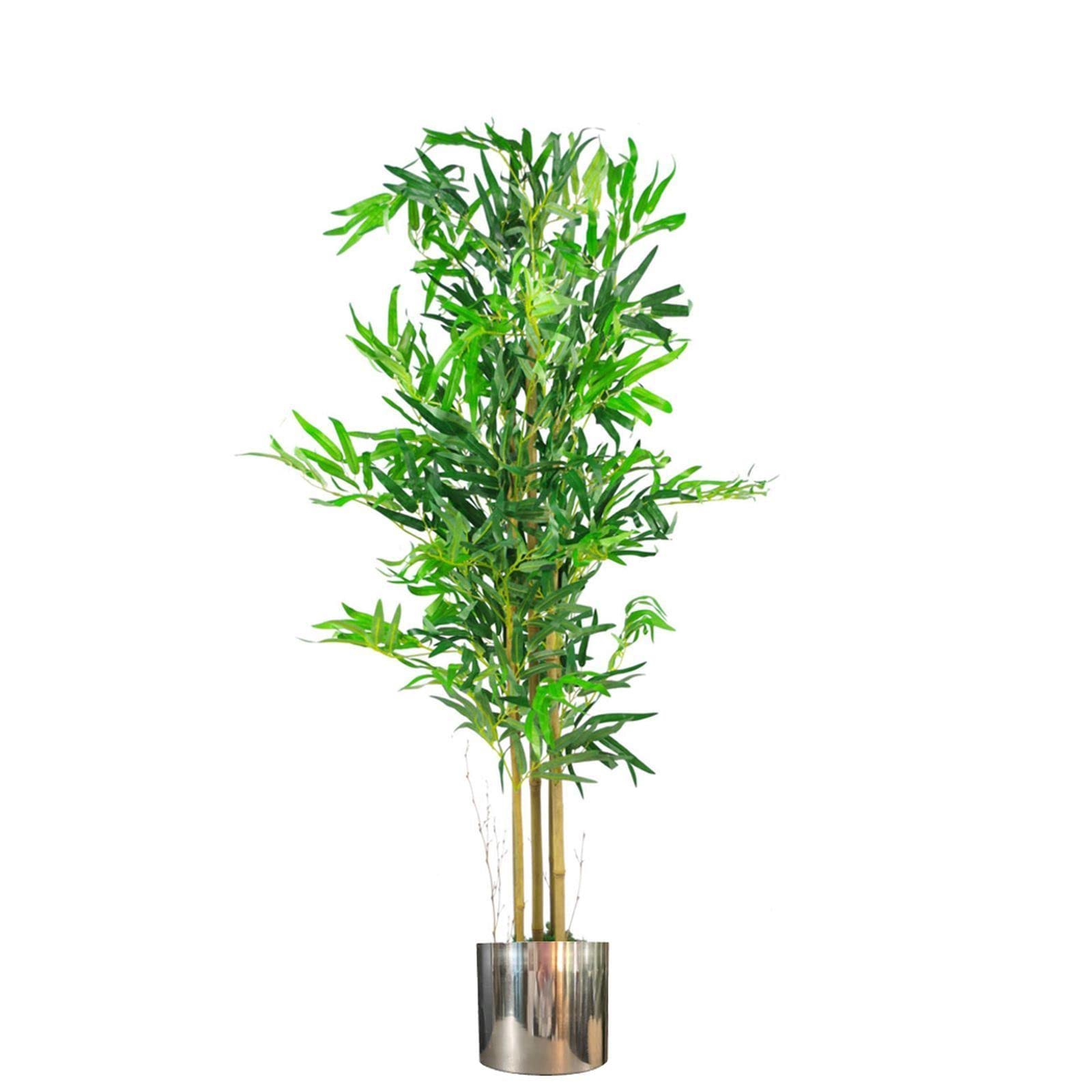 Blue Pirate Brown/Silver Artificial Bamboo Plants Trees Planter 120Cm 4Ft