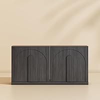 Vista 68 de BELLEZE Aparador Modular Acanalado Buffet con Almacenamiento, Mesa Consola Moderna de Mediados de Siglo con Puertas Arqueadas Simétricas, Elegante
