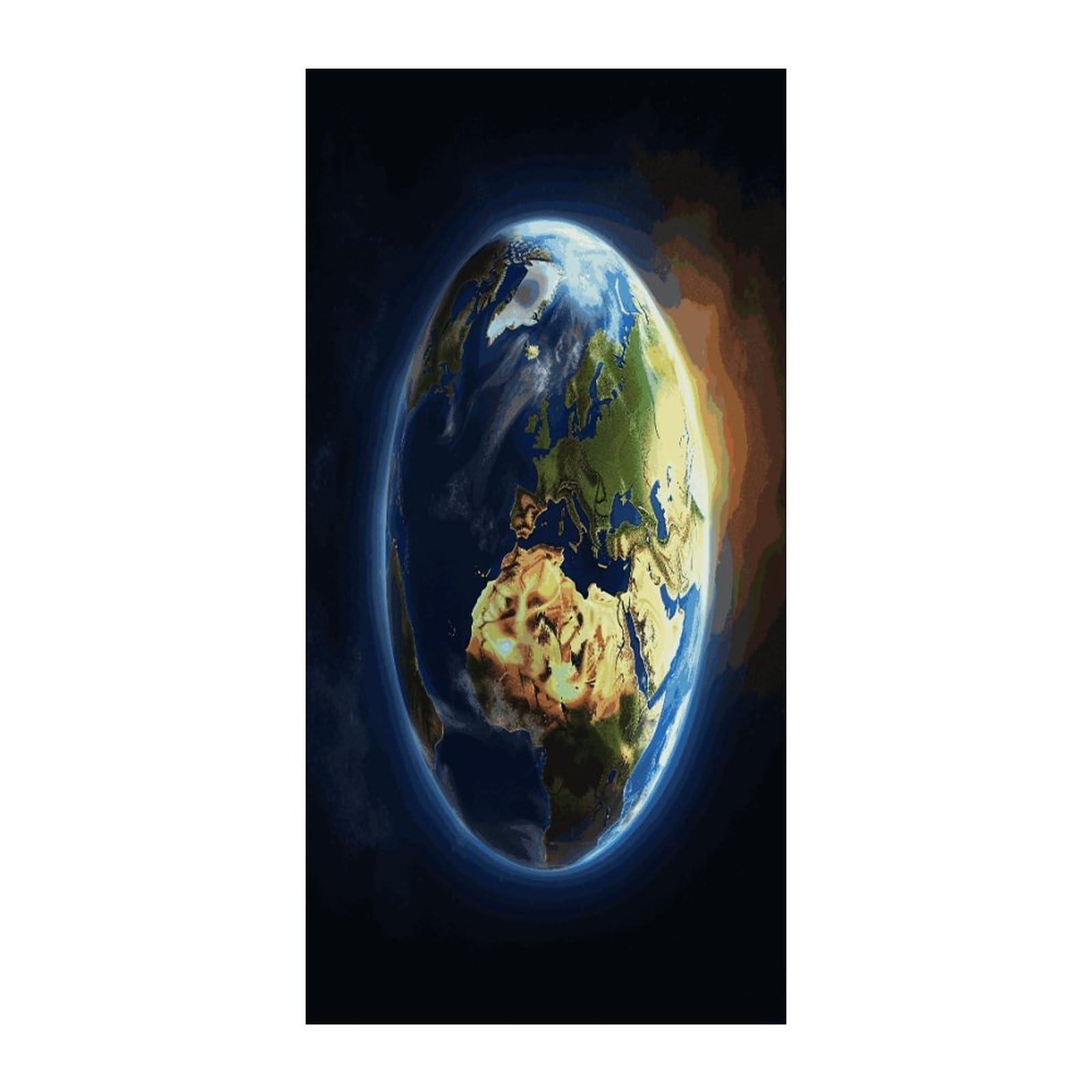Fekiloot Style Glowing Earth Door Curtain Room Divider Curtains