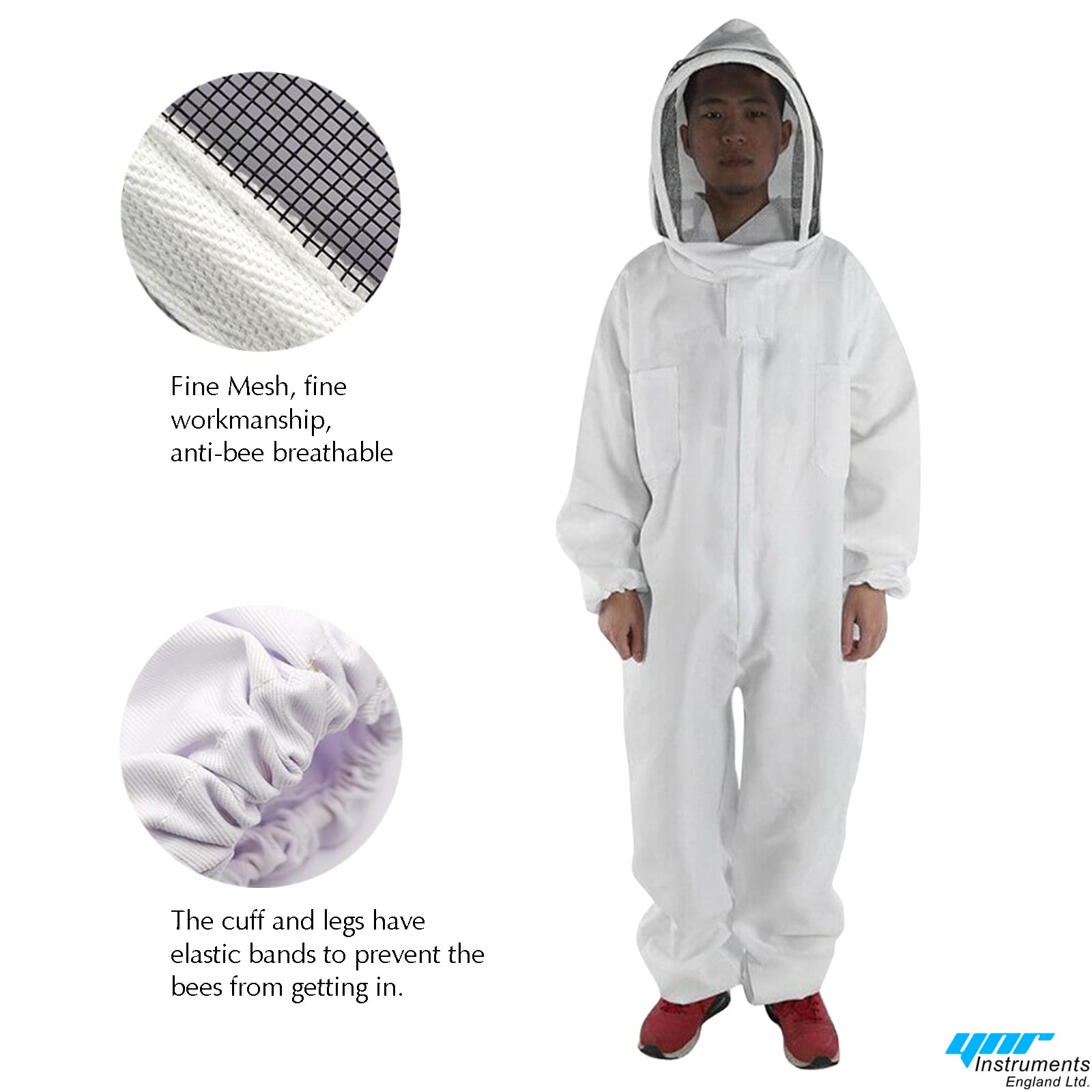 Abbigliamento completo in cotone per apicoltura, cappello, cappello, cappello, giacca, protezione apicoltori, apicoltori, attrezzatura per tuta (XXL)