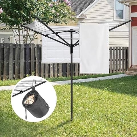 bimiti 50m Folding Rotary Washing Line Cover