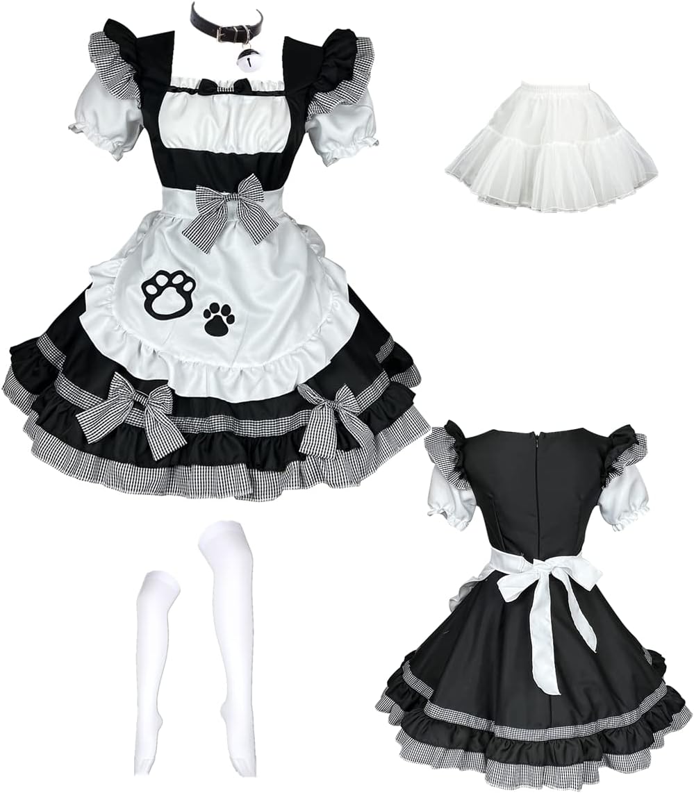 ZNZXYCOS Adult Anime Japanese Maid Attire Black Maid Dress Women's Sexy Uniform Halloween Costume