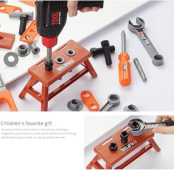 Amazon | 43pcs キッズドリルツール 男の子のおもちゃ 大工さん