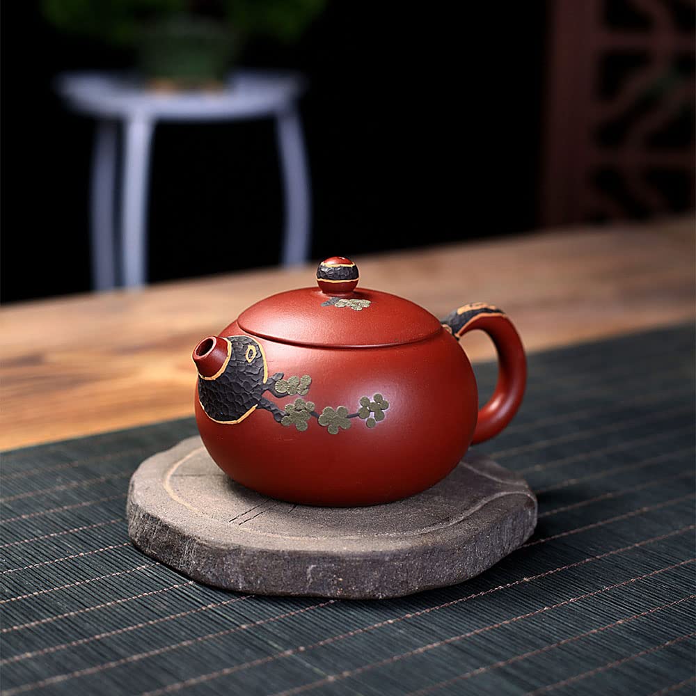 ★超希少★レア【アンティーク干支打出し台湾六角式茶心壺】古錫茶入 時代物 工芸品 三希茶壷（一人用）小圓珠（朱泥）台湾製