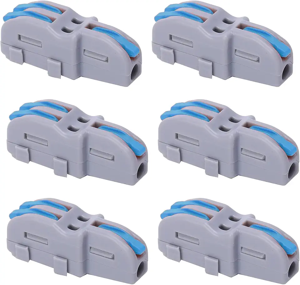 Tbest Conector De Fiação 1 Para 2, Bloco De Terminais Rápido Com 20 Peças, Conector De Fio De Alavanca 1 Para 2, Elétrico Idc, Laranja