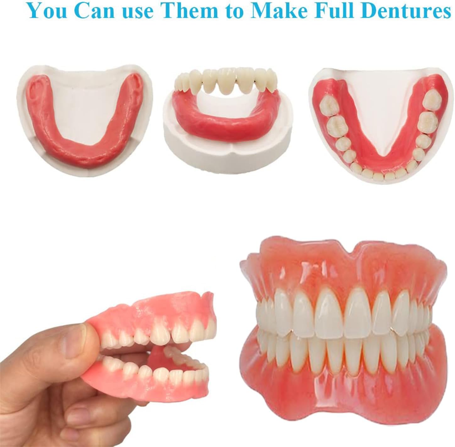 DIY Denture Making Kit - Full & Partial Dentures Simulation Practice, Equipped with Tool Kit and Temporary Teeth
