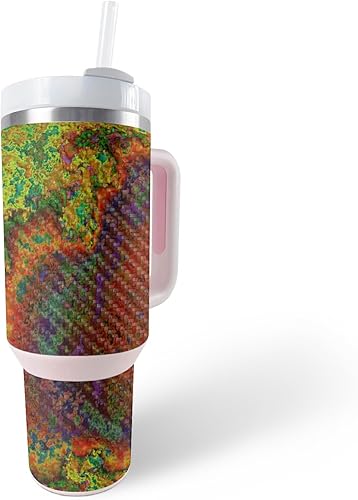 Miniatura 4 de MightySkins - Skin de fibra de carbono compatible con el vaso Stanley The Quencher H2.0 FlowState de 40 onzas, color rojo gigante, acabado de fibra