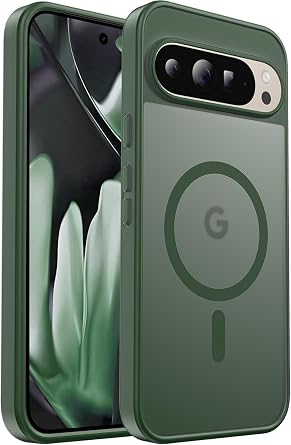 Magnetic for Google Pixel 10 Pro XL Case, Pixel 10 Pro XL Case Compatible with MagSafe Military Grade Shockproof Slim Bumper Phone Case-Green