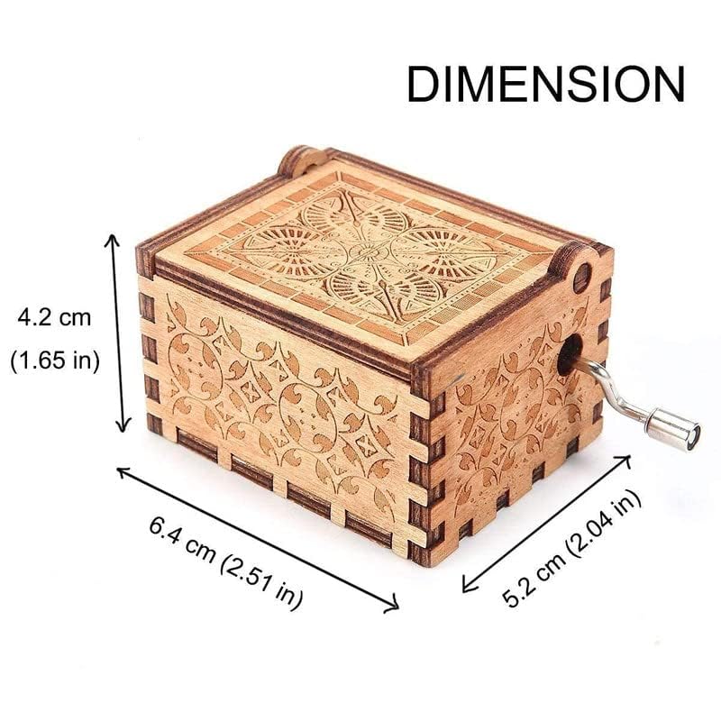 Image of Zesta Wooden Hand Cranked Collectable Engraved Music Box (Cant Help Falling in Love Black)