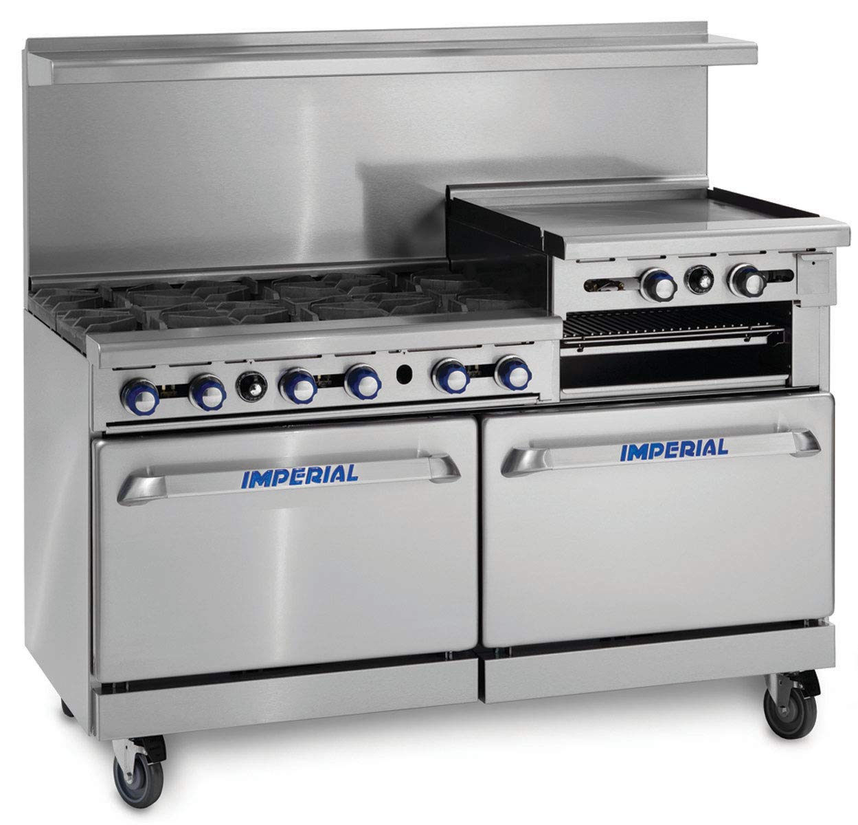 60in Restaurant Range w/ 6 Gas Burner by Imperial – 24 inches, Stainless-Steel, Model IR6RG24
