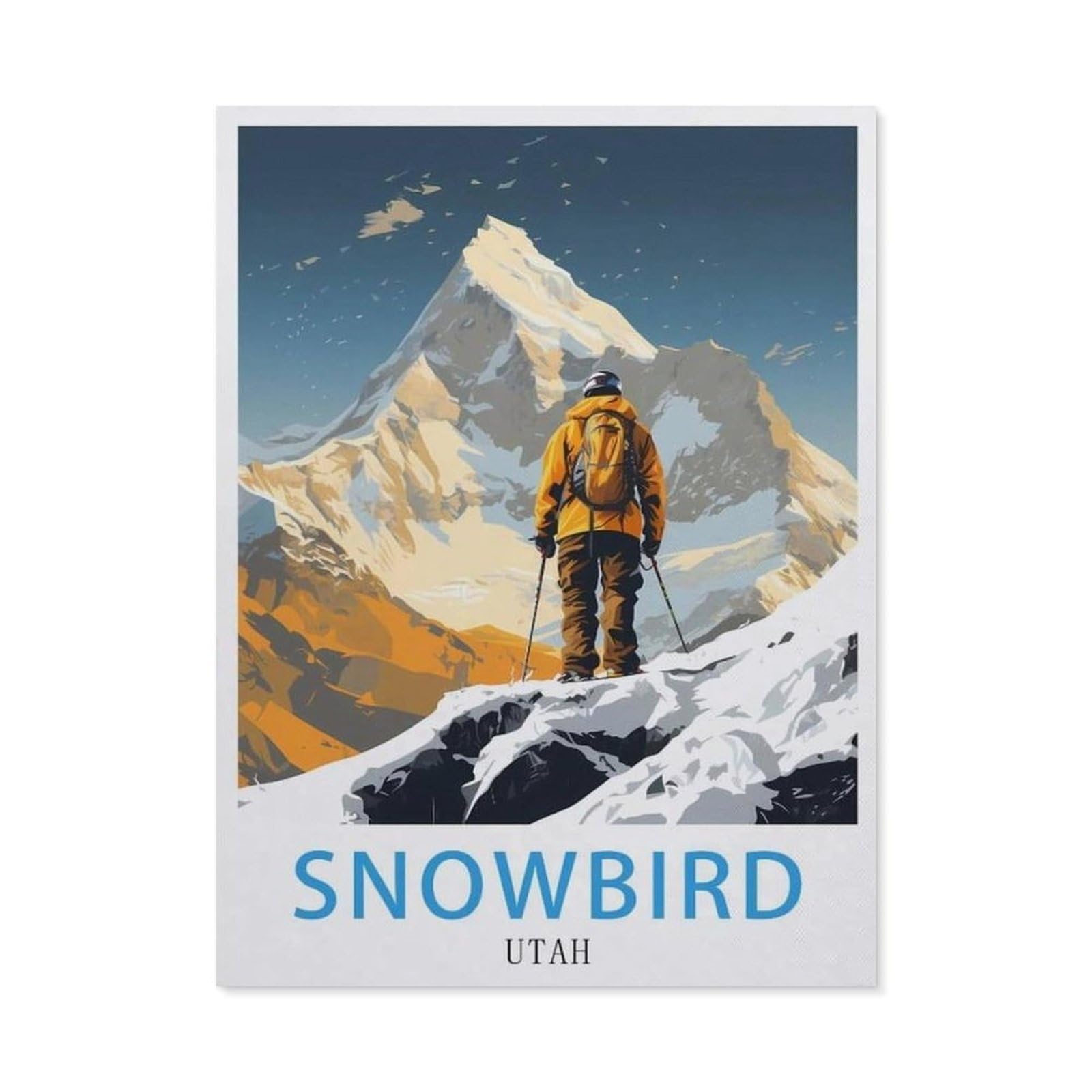 Signe en métal étain de Snowbird Utah retro 30x40cm pour déco de cuisine