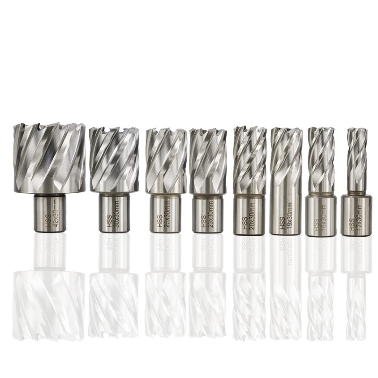 Broca Hueca RUKO Para Raíles - Diámetro 26 Mm, Vástago 19 Mm, Profundidad Corte 30 Mm, Con Dientes De Metal Duro