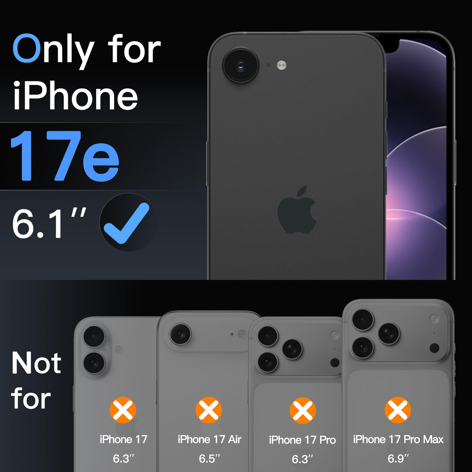 JETech para iPhone 17e (2026) / iPhone 16e Infinity AR Protector Pantalla y Funda Ultra Slim Lote