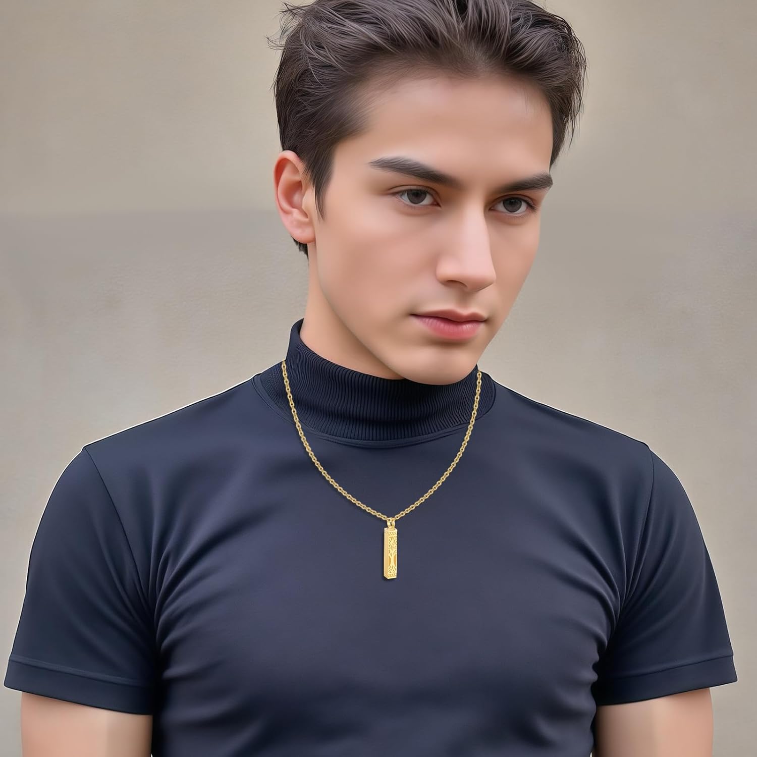 Tree of Life Urn Necklace Stainless Steel Cremation Jewelry for Ashes Memorial Pendant Locket Vertical Bar Keepsake Necklace Jewelry for Women Men - With Me Always - Image 4