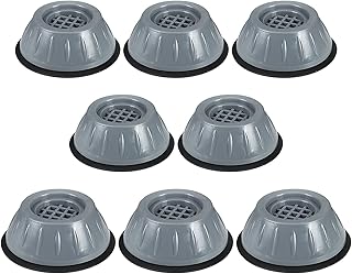 Bgfuni Anti Vibration Tampon, 8 Pièces Patins Anti Vibration Tampon, Tampons À Pied Machine À Laver, Pieds Stabilisateur Piédestal, Pied Machine a Laver, Patin Machine à Laver Anti vibration (Gris)