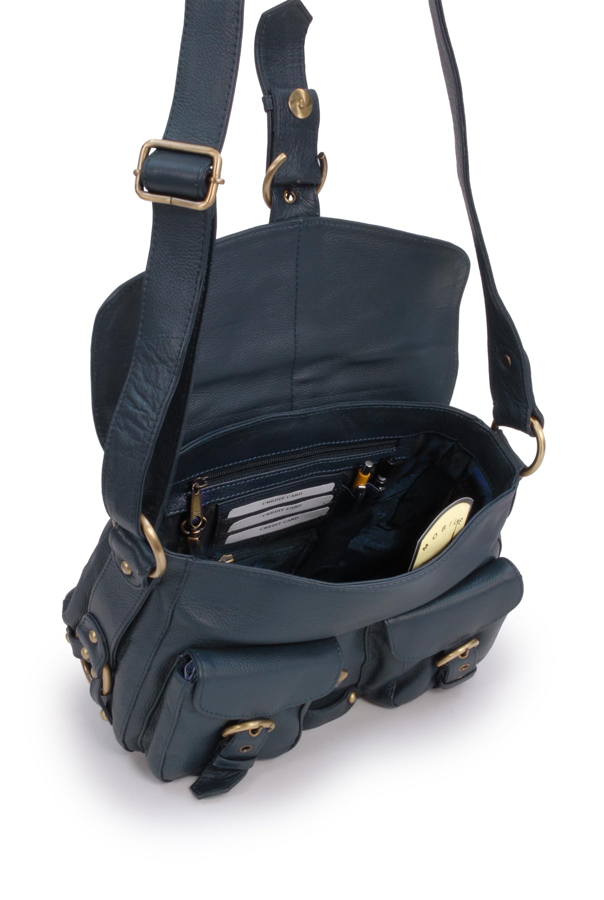 Catwalk Collection Handbags - Sac Bandoulière Femme Cuir - Sacoche Moyen - Messenger Bag Avec Bandoulière Réglable - Louisa