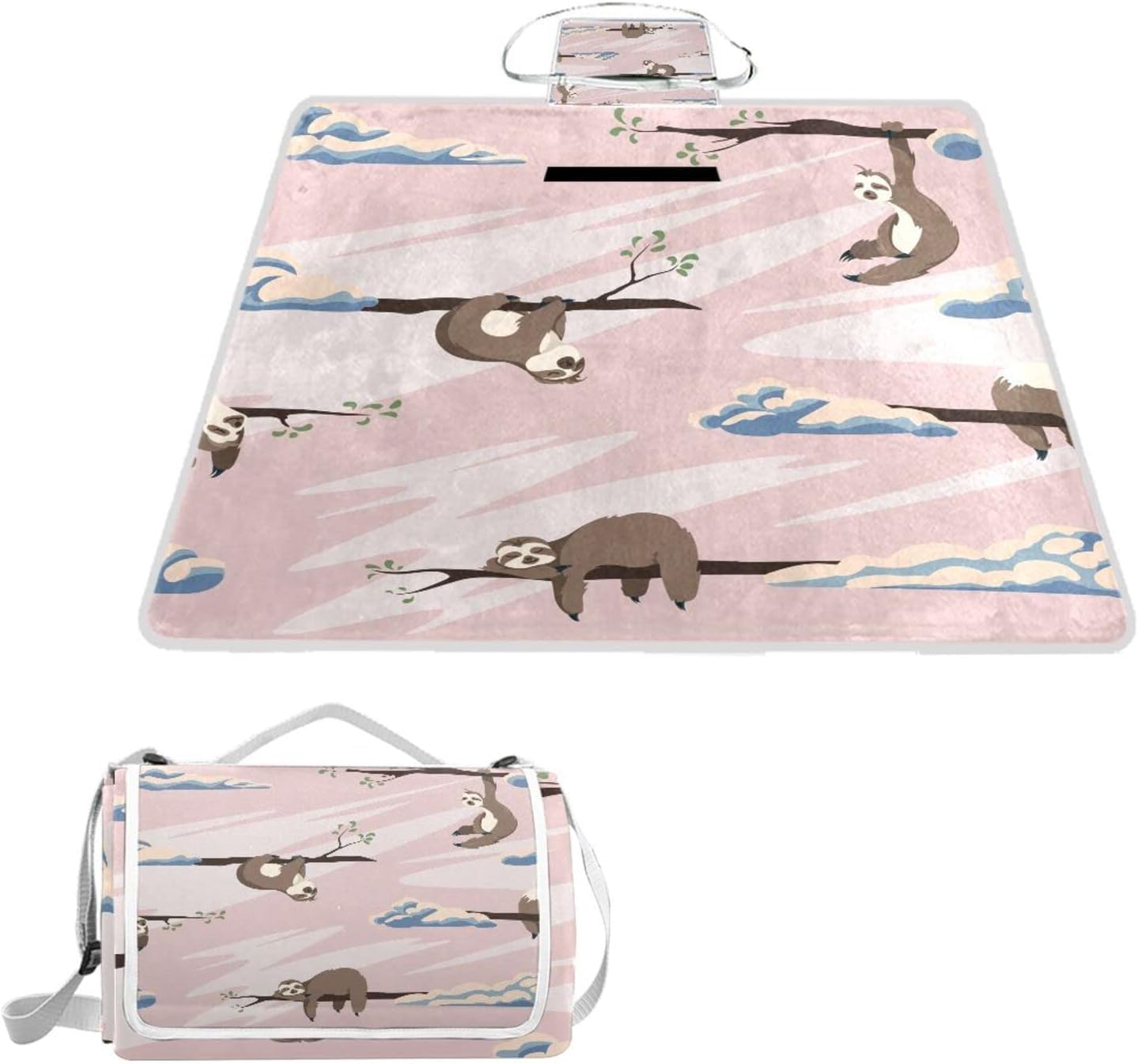 レジャーシート レジャーマット 厚手 アルミ 折り畳み 防水 コンパクト 大判 樹懶 ナマケモノ 動物 アニメ 可愛い かわいい 花