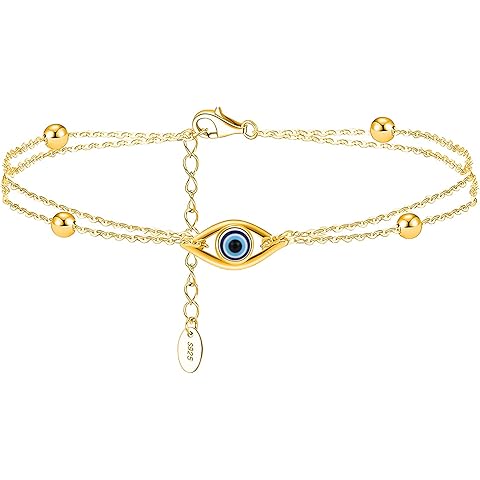 925 Sterling Silver Bracelets Evil Eye Infinity Adjustable Bracelet for Women Mother Wife Girlfriend Jewelry Gift