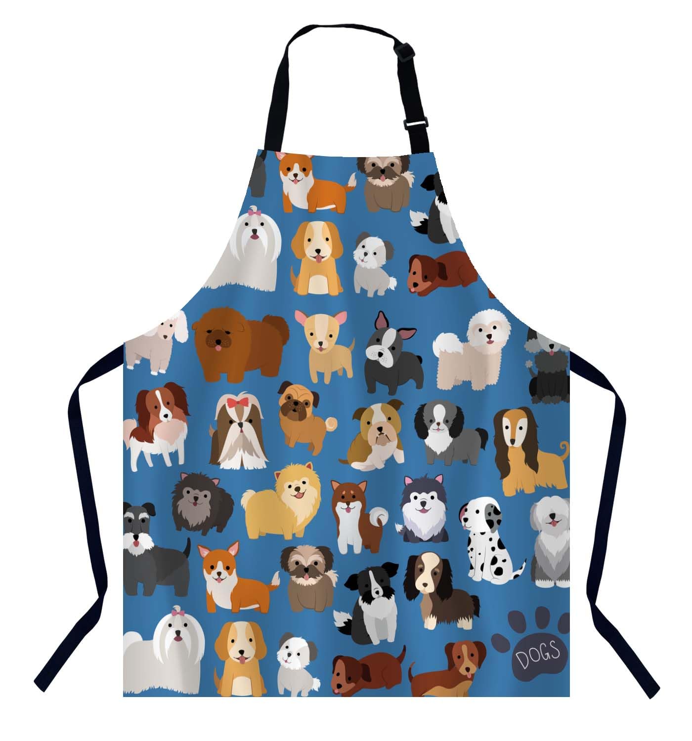 Bgbdeia Men's Dog And Puppy Dog & Puppy Chefs Apron - Cooking & Baking Apron For & Wo - Kitchen & Bbq Bibs