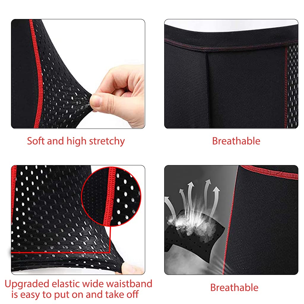 PROBEROS Cotton Cycling Shorts For Men & Women With 3D Gel Padded, Sillicone And Foam Padded Underwear For Cycling, Anti-Slip Leg Grips And Sweat Resistant Bike Shorts(M), Black 2