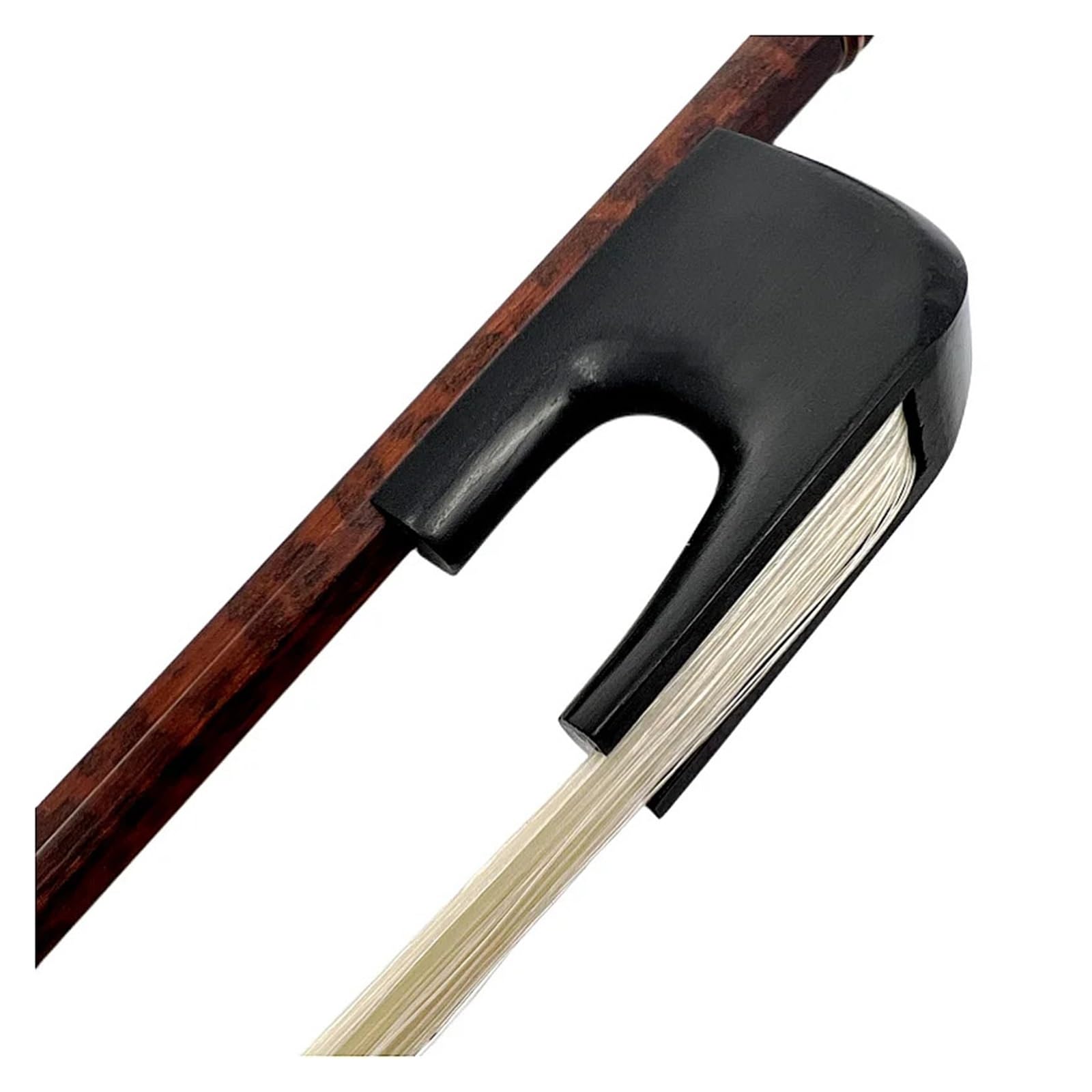 Barock-Kontrabass im deutschen Stil, 3/4-Bogen, Schlangenholz-Buchstabenholz-Bassbogen, weißer Rosshaar-Schachtelhalm, Bassteil-Zubehör(Snakewood 1)