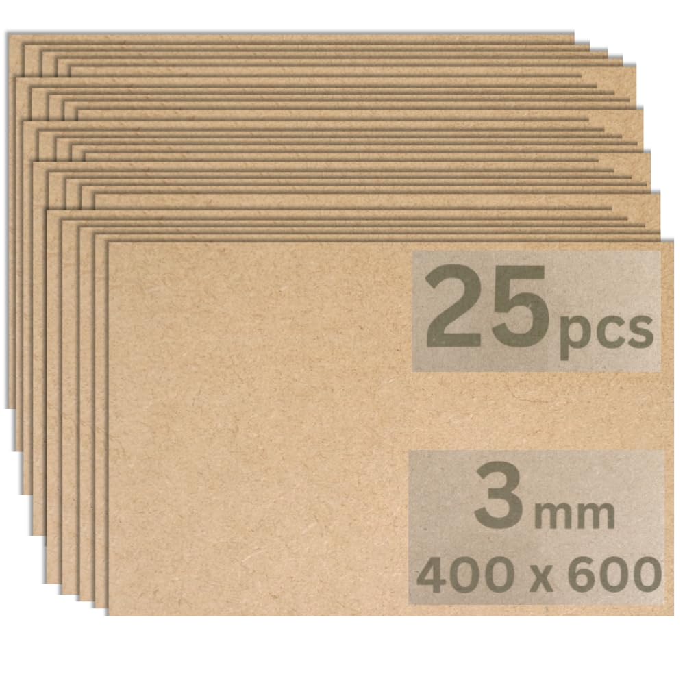 Trustleaf 3mm Sheets of MEDITE Premier MDF 400mm x 600mm Approx 16" x 24". Pack of 25