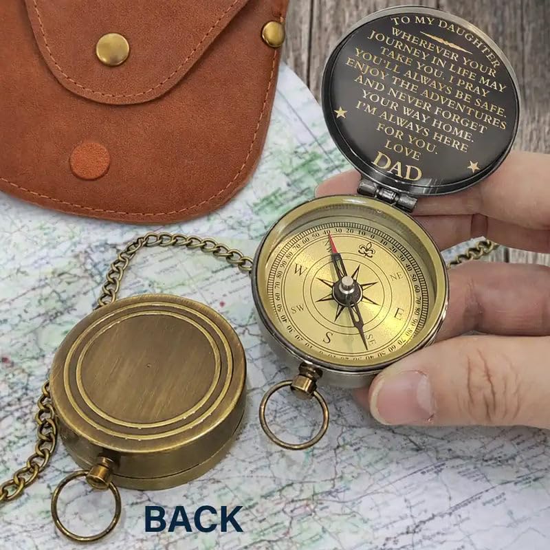 Brújula Personalizada de Latón WANDER PRINTS Wherever Your Journey miniatura 6
