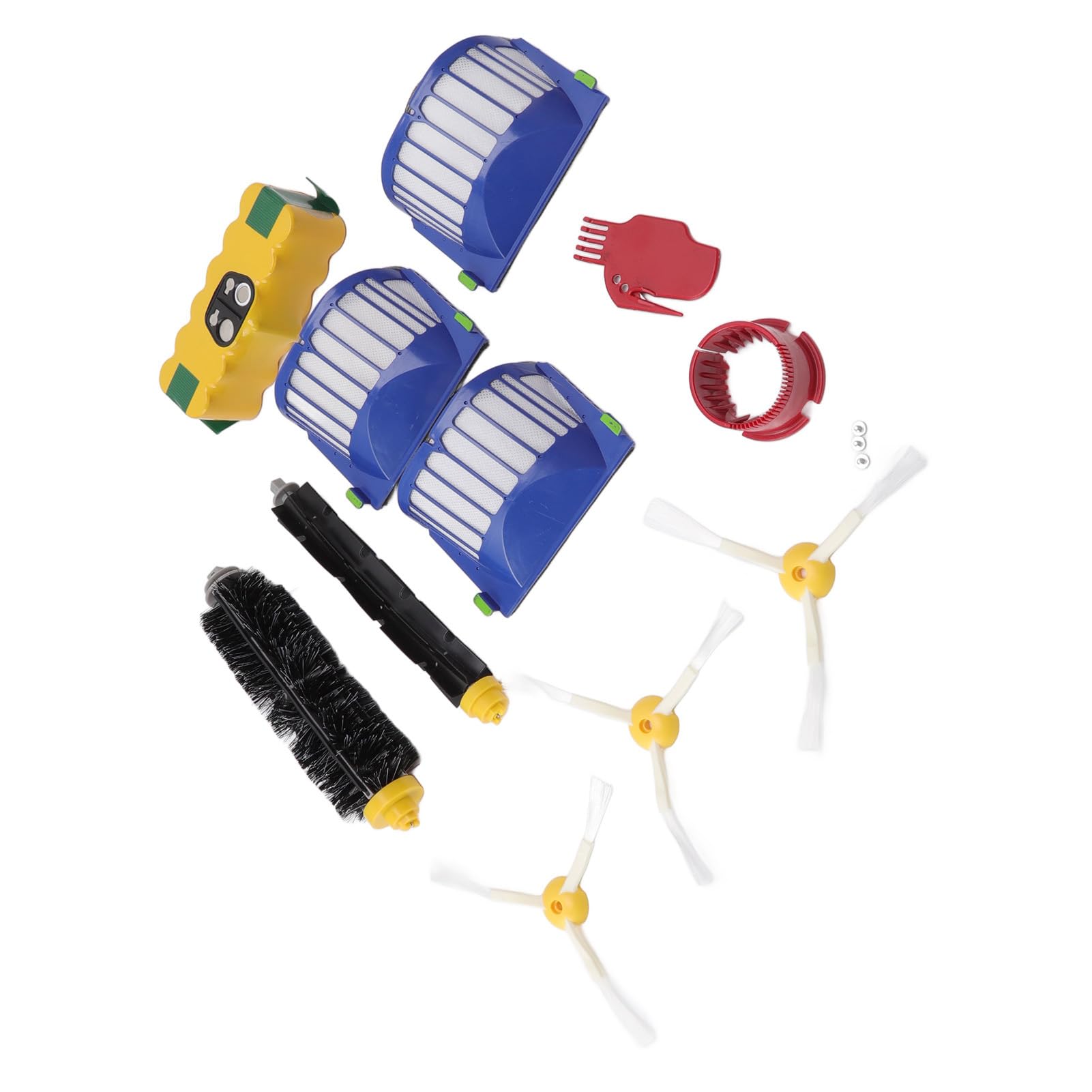 Remplacement de la balayeuse 14,4 V 3500 mAh Batterie NiMH Brosse principale Brosse latérale et kit de remplacement de filtre pour