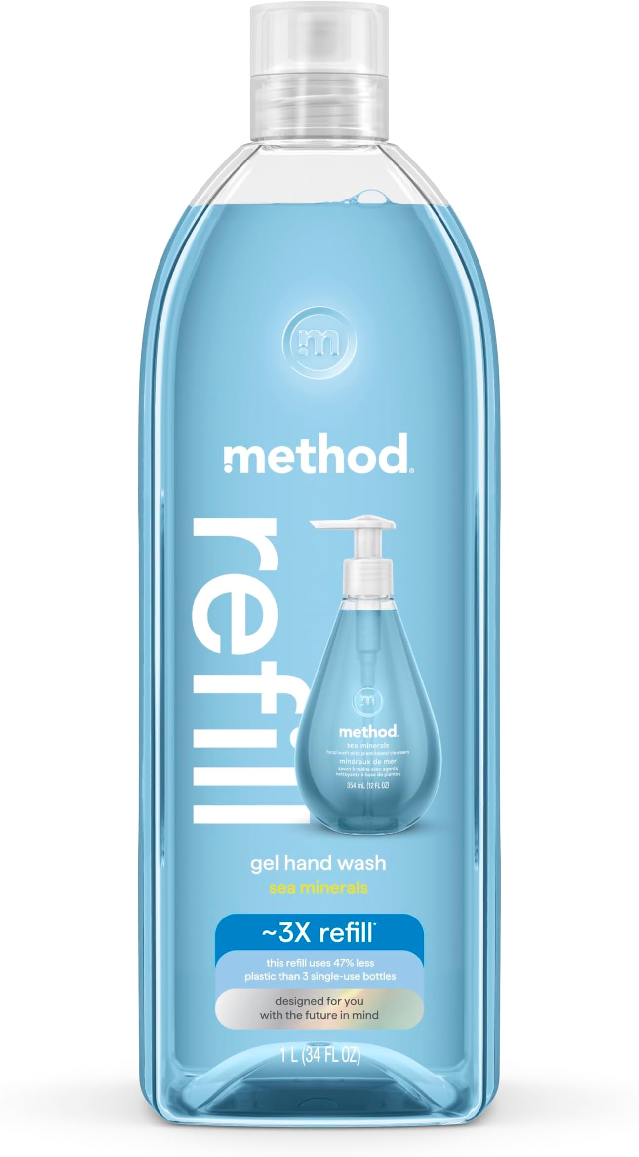 Gel Hand Soap Refill, Sea Minerals, 34 Fl Oz (Pack of 1) (Packaging May Vary)