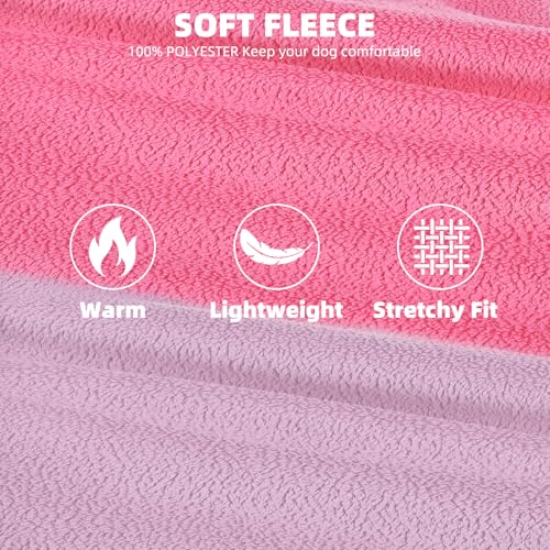 Image of PUPTECK 3 Pack Fleece Dog Vest Sweaters Winter Coat for Small Dogs, Pullover Jacket Pet Cat Fall Clothes Puppy Sweatshirt for XS S Medium Girl Dogs, Fuchsia&Pink&Purple, M