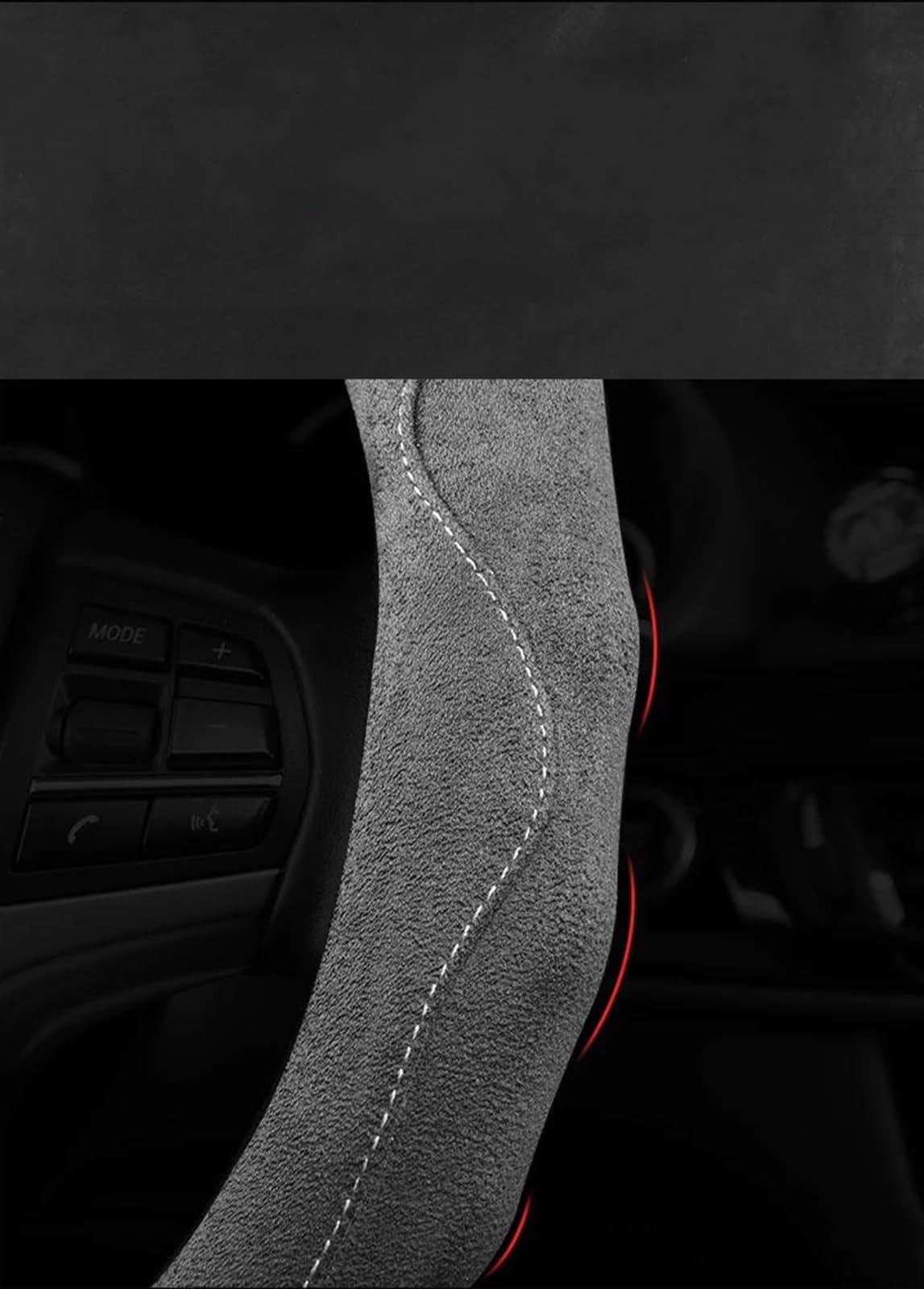 Weich und rutschfest Wildleder Kuh Leder D Form Auto Lenkrad Abdeckung Auto Zubehör Für Citroen DS3 DS4 DS5 DS5 DS 5LS DS6 DS7 DS9 (Color : Titanium)