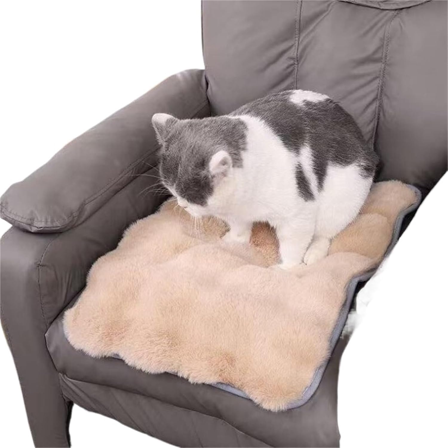 Snacko Universal Soft Cotton Fleece Mat for Cats and Dogs, Comfortable Winter Pet Sofa Sleeping Blanket(Coffee,70x90)