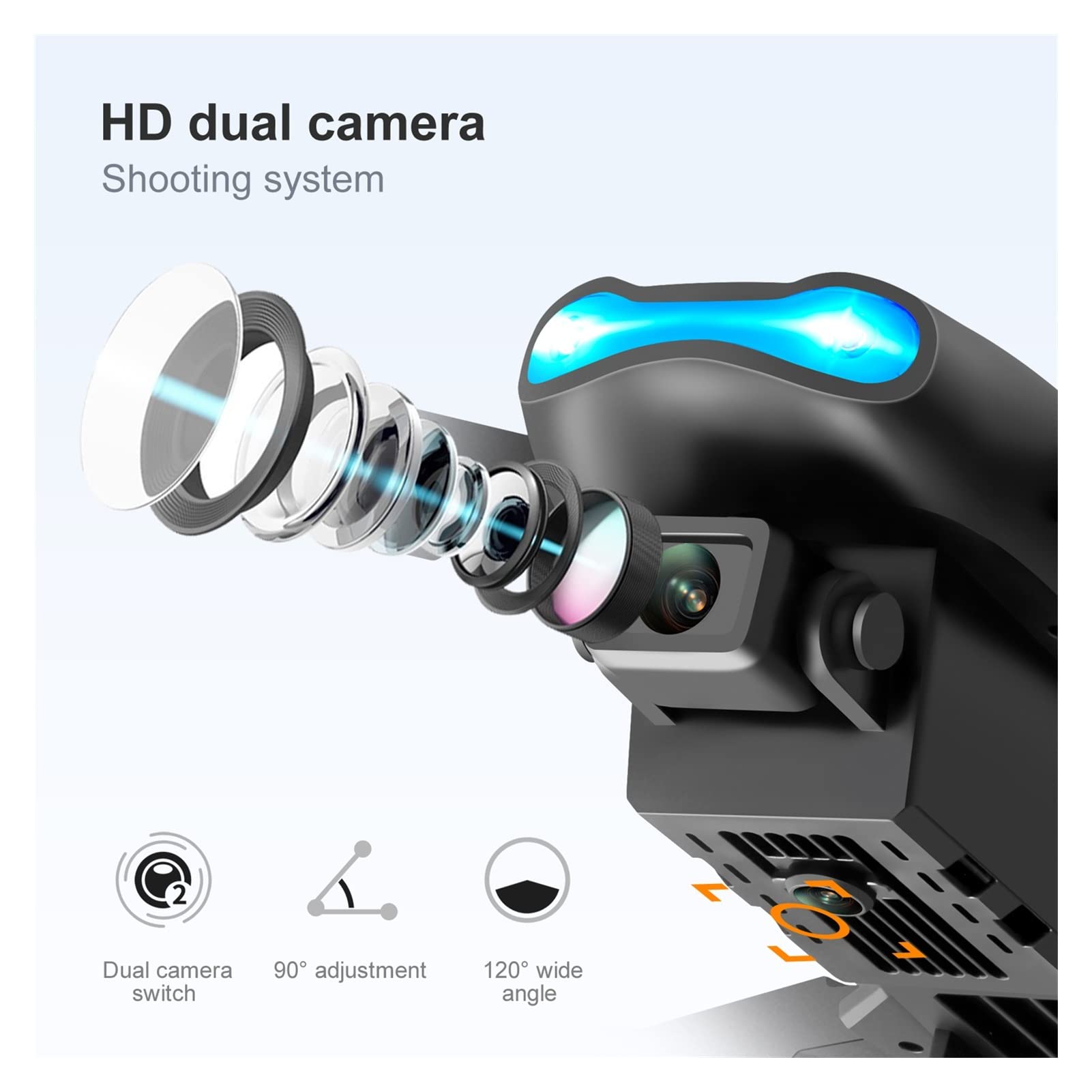 Składany dron Quadcopter Drone 4K Podwójna kamera HD Trójstronne unikanie przeszkód WiFi FPV Profesjonalny składany quadkopter (Kolor: torba Dual4K 1B Rozmiar: 1) (Pomarańczowa torba 4k 2B 1)