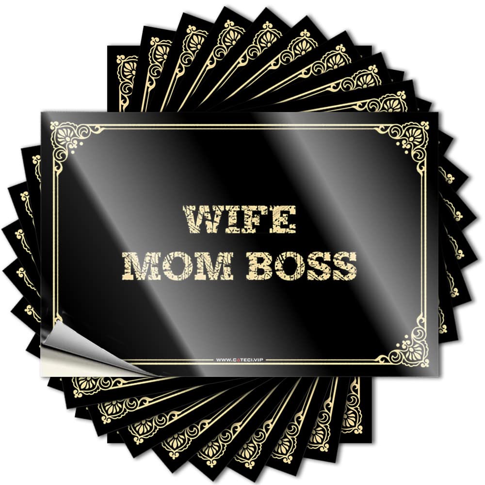Car Accessories Wife Mom Boss Stickers Funny Signs for Home Decor Signs for Man Cave(6X9CM)