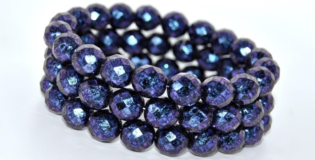 40 pcs Fire Polished Round Faceted Beads 12 mm, Black 86966 (23980-86966), Glass, Czech Republic