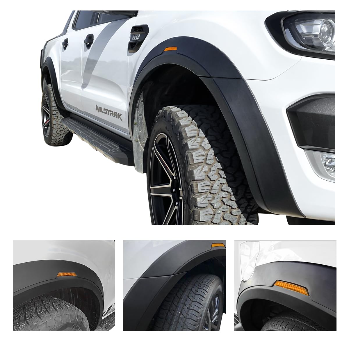 JHCHAN Kotflügelverbreiterungen Für Ford Ranger - 6-teiliges Set Mit PDC Für 2016-2022