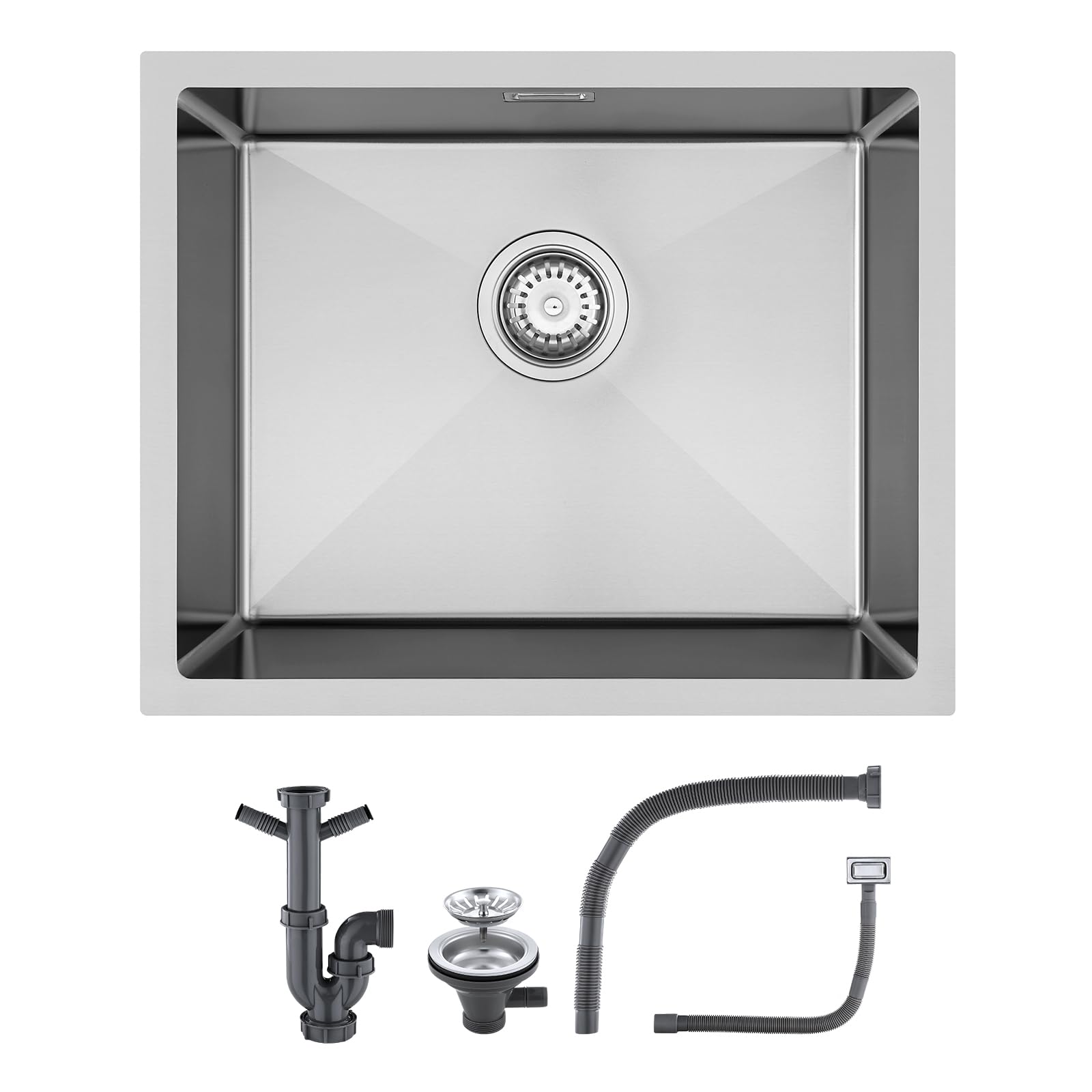 KINKIBOS 304 Stainless Steel Sink 50 x 40 cm, Kitchen Sink with Drain Set