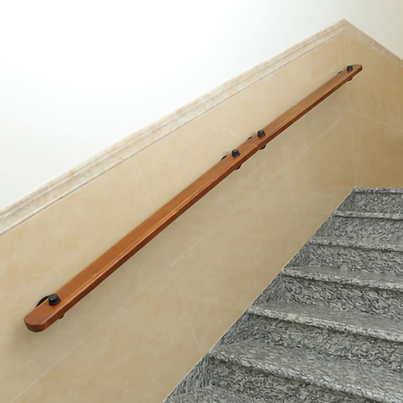 Main courante d'escalier contre les chutes : barre en bois massif de 350cm