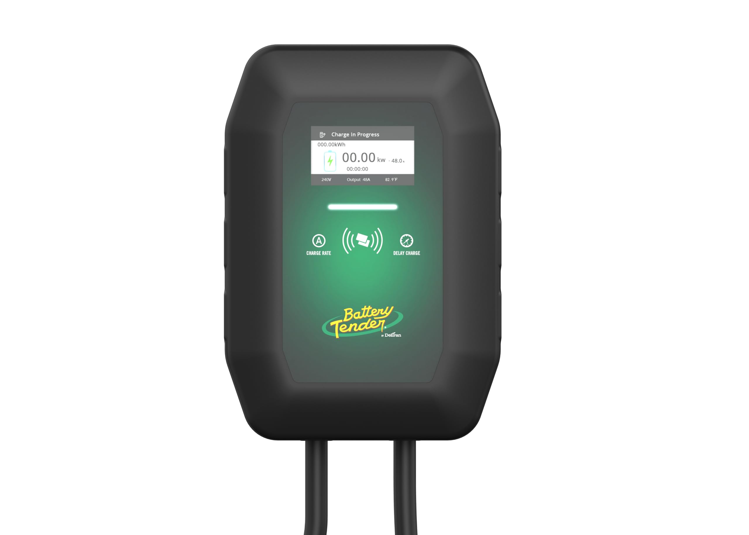 Battery Tender eCharge 48 AMP EV Charger - Level 2 Mounted Indoor Outdoor Fast Electric Vehicle Charging Station with Flexible 25ft Cable NEMA 14-50 - 022-3019-DL-WH