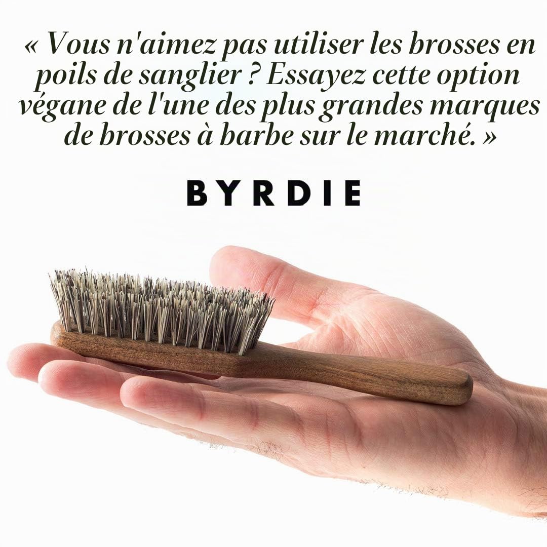 ZilberHaar - Brosse à Barbe Regular Vegan - 100% Poils Végétaux Rigides, Fibres de Tampico Mexicaines, et Bois de Noyer - Soin du Visage Hommes Cruelty Free