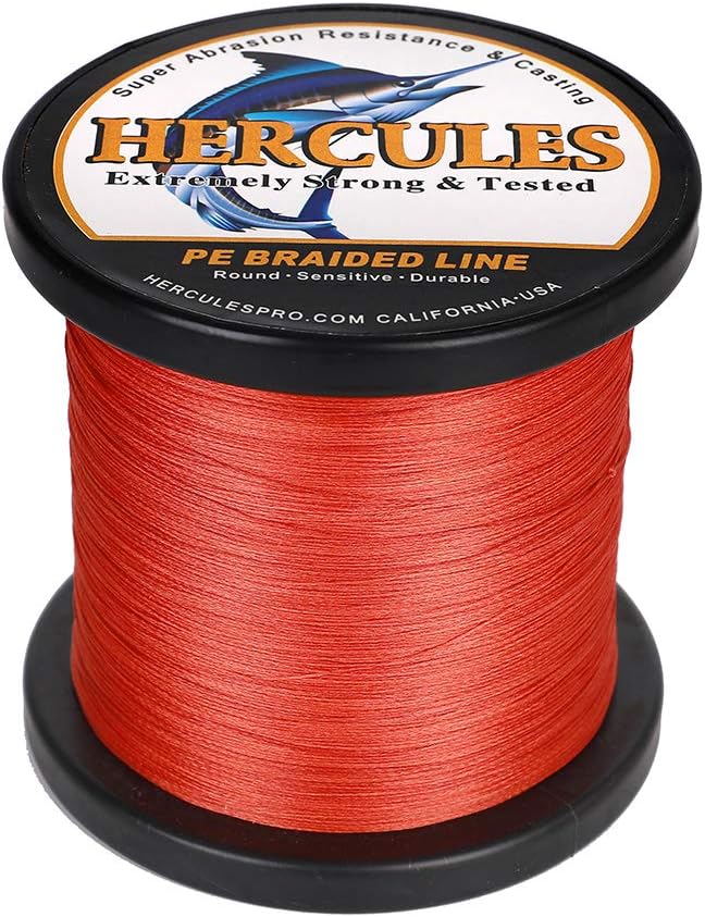 HERCULES Cost-Effective Super Strong 4 Strands Braided Fishing Line 6LB to 100LB Test for Salt-Water, 109/328 / 547/1094 Yards (100M / 300M / 500M / 1000M), Diam# 0.08MM - 0.55MM, Hi-Grade