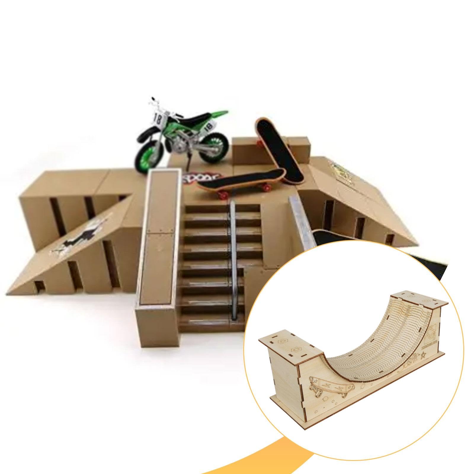 Finger-Skateboard-Rampen-Set, Kinderspielzeug, frühe Lernhilfen, Skate-Training, Finger-Skateboard-Park-Set aus, U Shape Slope
