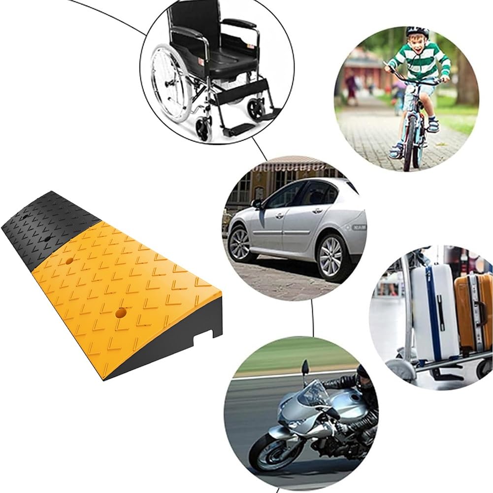 Wytrzymała Gumowa Rampa Krawężnikowa, Antypoślizgowa Rampa Podjazdowa, Rampa Progowa ze Śrubami Rozporowymi, Nośność 2200 Funtów (Size : 100x25x8cm)
