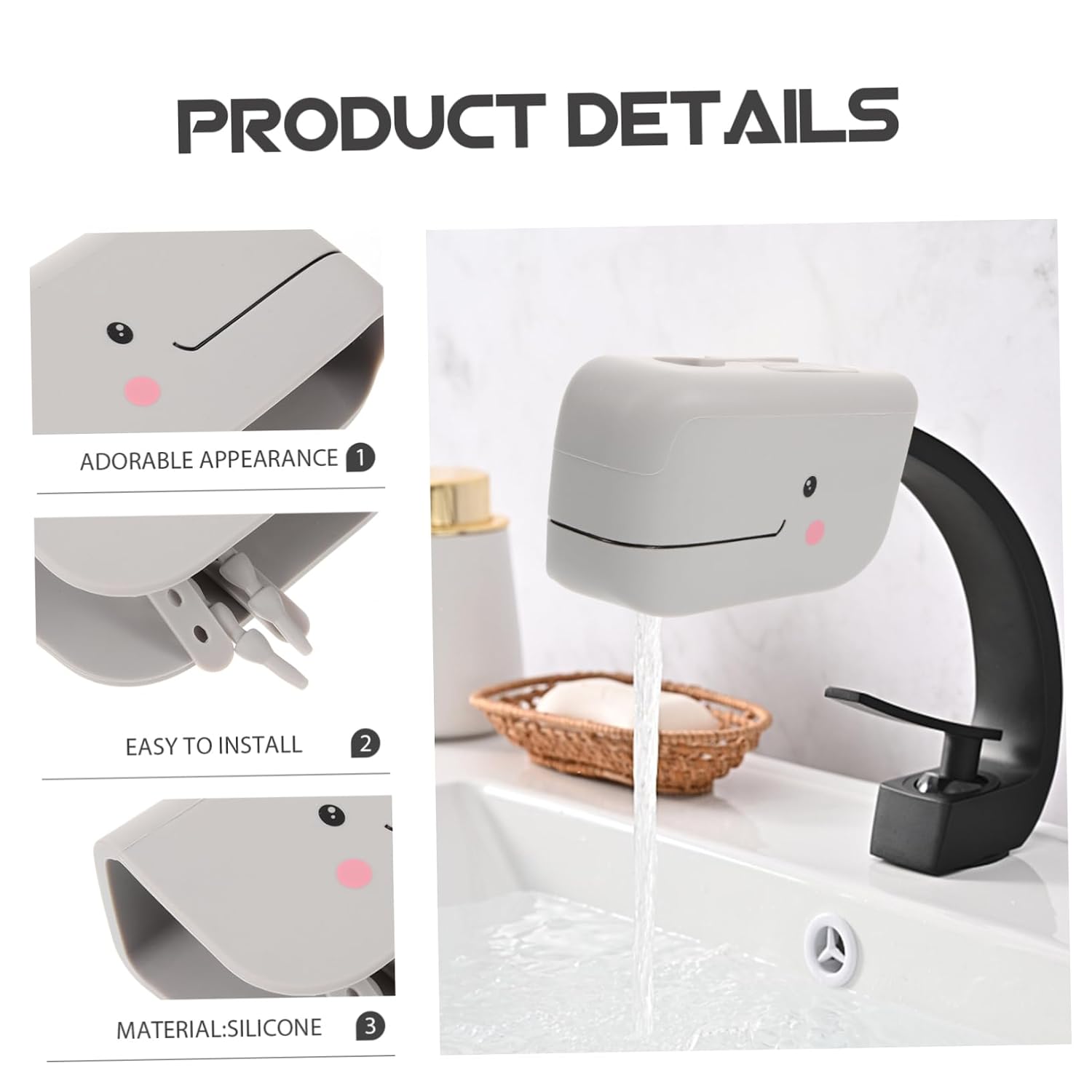 Kid-Friendly Faucet Cover Silicone Bath Spout Protector Baby Safety Tub Faucet Guard Cartoon Design 1-Piece for Bathroom Use