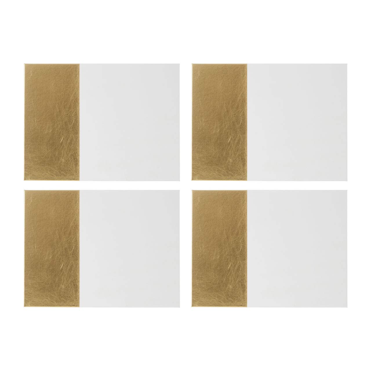 Set of 4 White & Gold Dipped Placemats - Heat Resistant - Contemporary Dining Mats - Premier Housewares