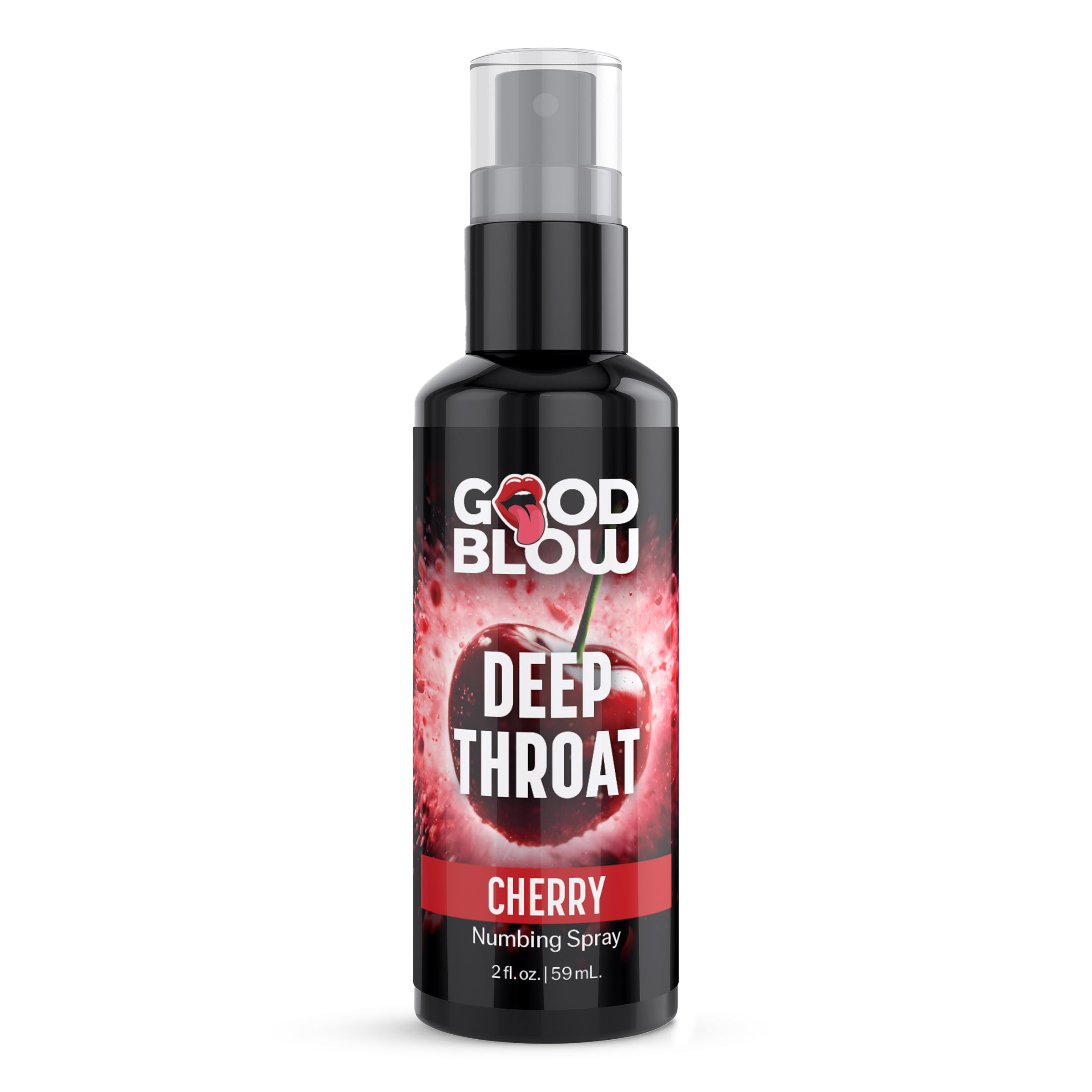 Good Blow Deep Throat Spray Cherry for Beginners, Men, Women, & Couples. Delicious Flavor and Reduce Gag Reflex. 1 Piece, Clear - 2oz.