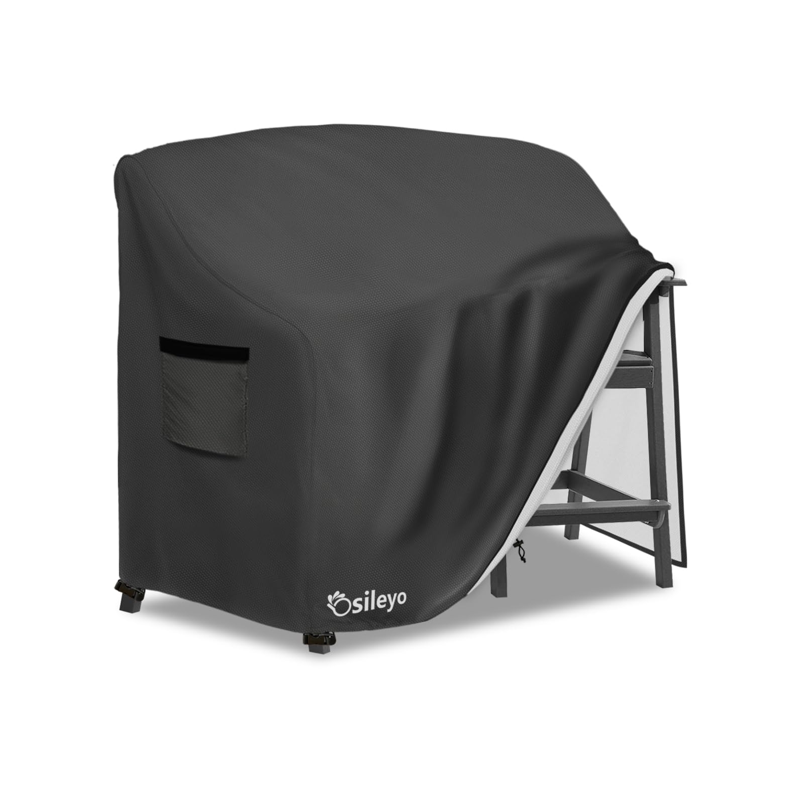 Osileyo Tall Adirondack Chairs Set Cover for Poly Balcony Chair with Connecting Tray Patio Stools,100% Waterproof Heavy Duty Tall Outdoor Adirondack